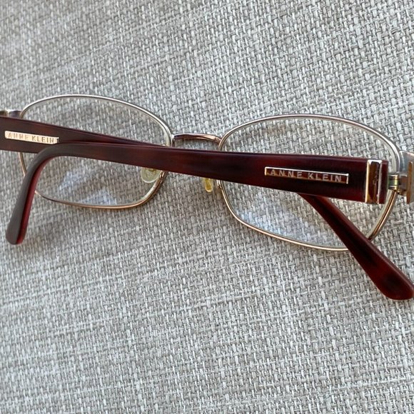 Anne Klein Women Eyeglasses Frame Red/Gold Tone glasses - Picture 4 of 11